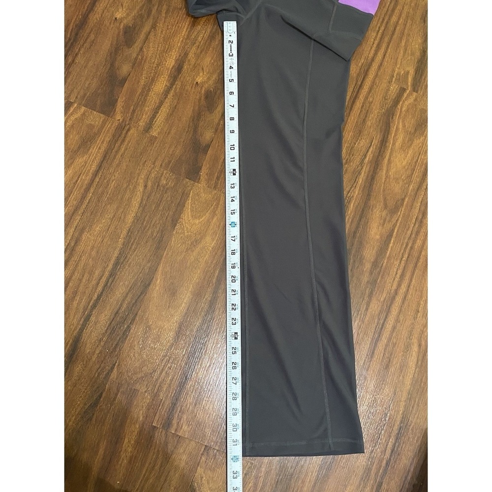 Calvin Klein Flare Leggings Yoga Pants Active Gray Purple Medium Quick Dry - Picture 5 of 6